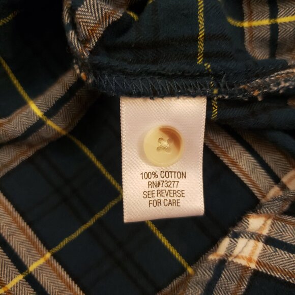 Croft & Barrow Petite XS Long Sleeve Button Shirt Plaid Shirt Dark Teal - Picture 8 of 8